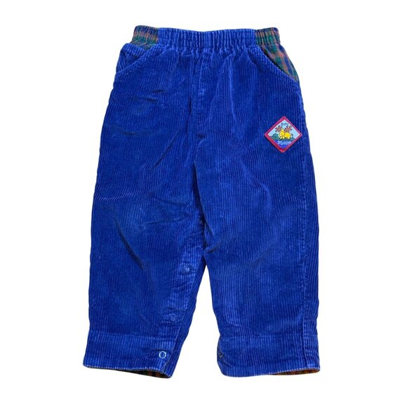 Vintage 90s Osh Kosh Baby B'Gosh Corduroy Pants Elastic Waist Snaps 24M - Picture 1 of 7